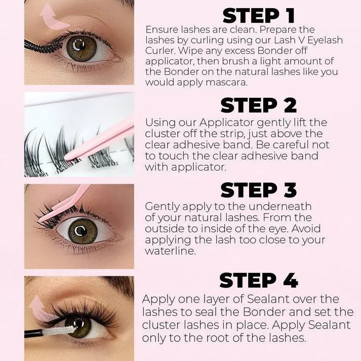 Wispy Eyelash Clusters Black Brown Pre-Glued