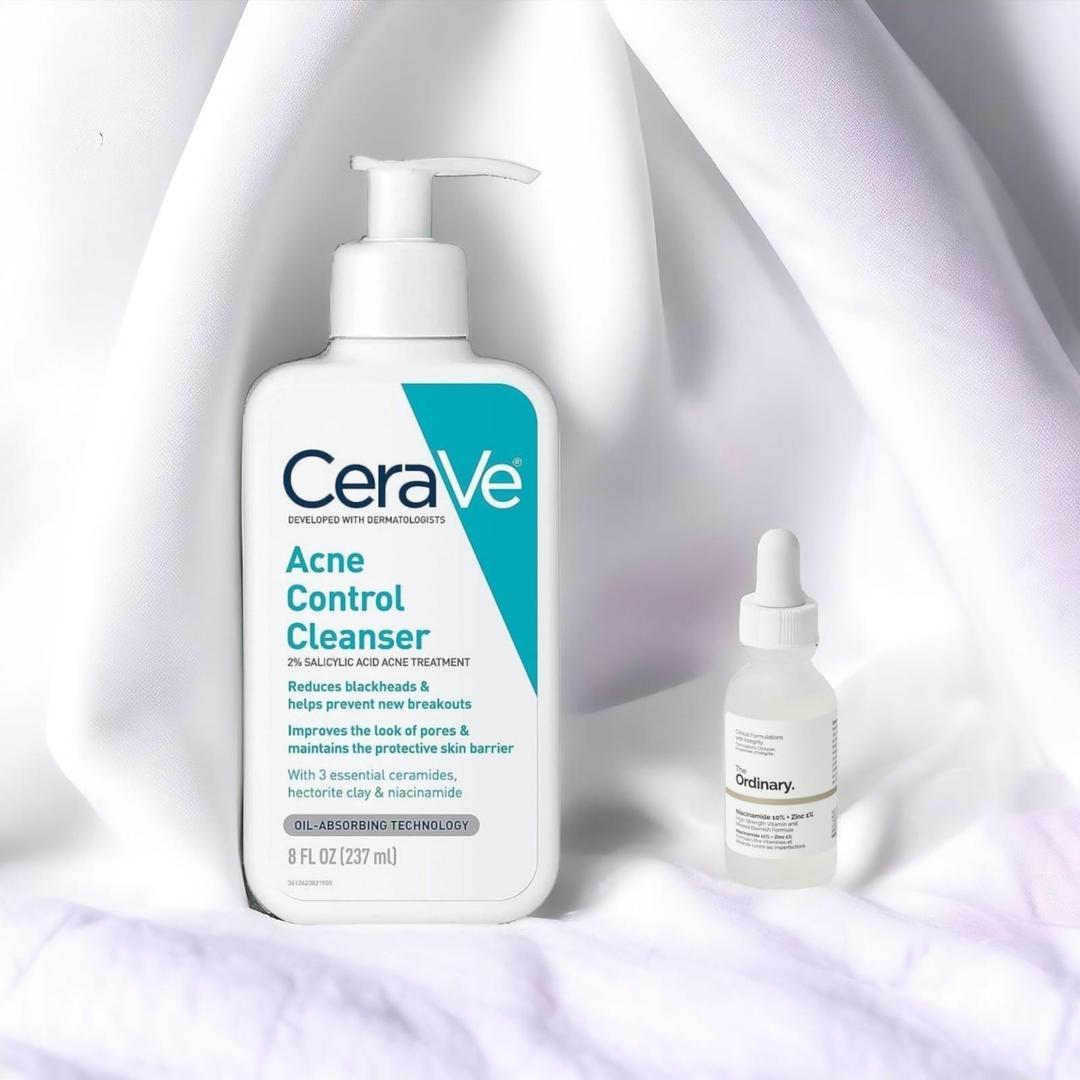 CeraVe Acne Control Cleanser + Niacinamide Serum Bundle
