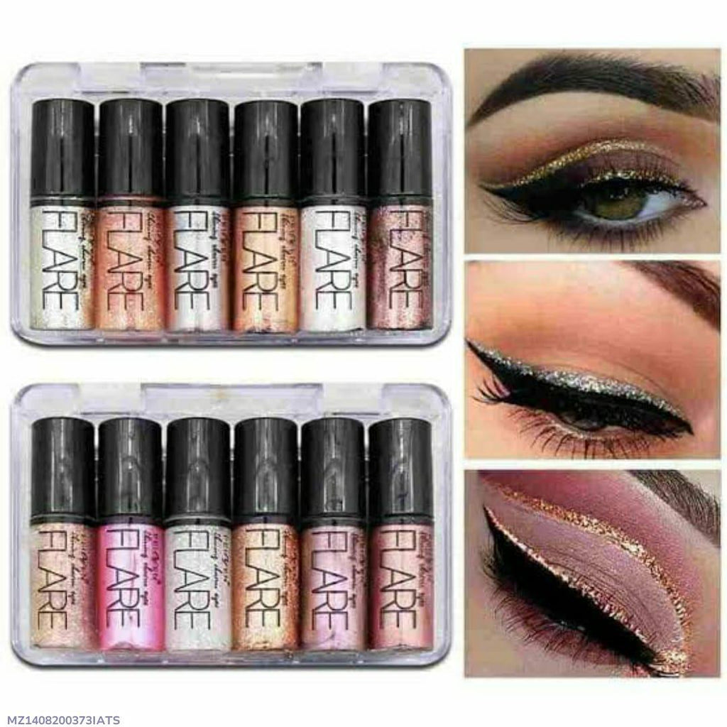 Glitter Eyeliner Set 6 Colors Smudge Proof Long Lasting