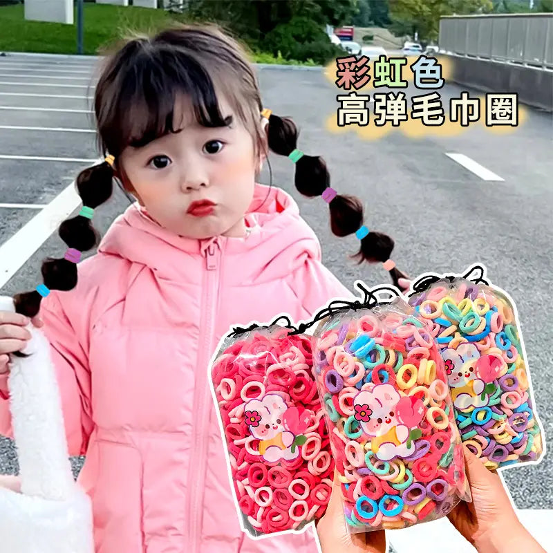 Children's Rubber Hair Bands for Girls High Pony Tails