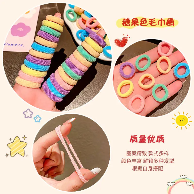 Children's Rubber Hair Bands for Girls High Pony Tails