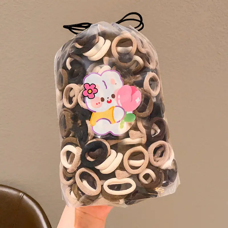 Children's Rubber Hair Bands for Girls High Pony Tails