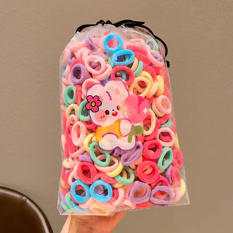Children's Rubber Hair Bands for Girls High Pony Tails