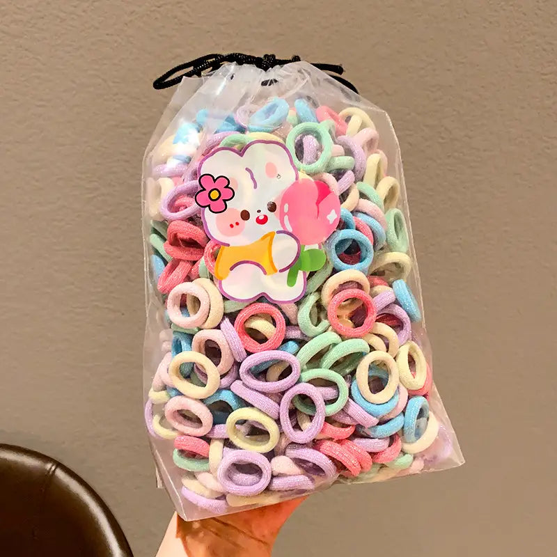 Children's Rubber Hair Bands for Girls High Pony Tails