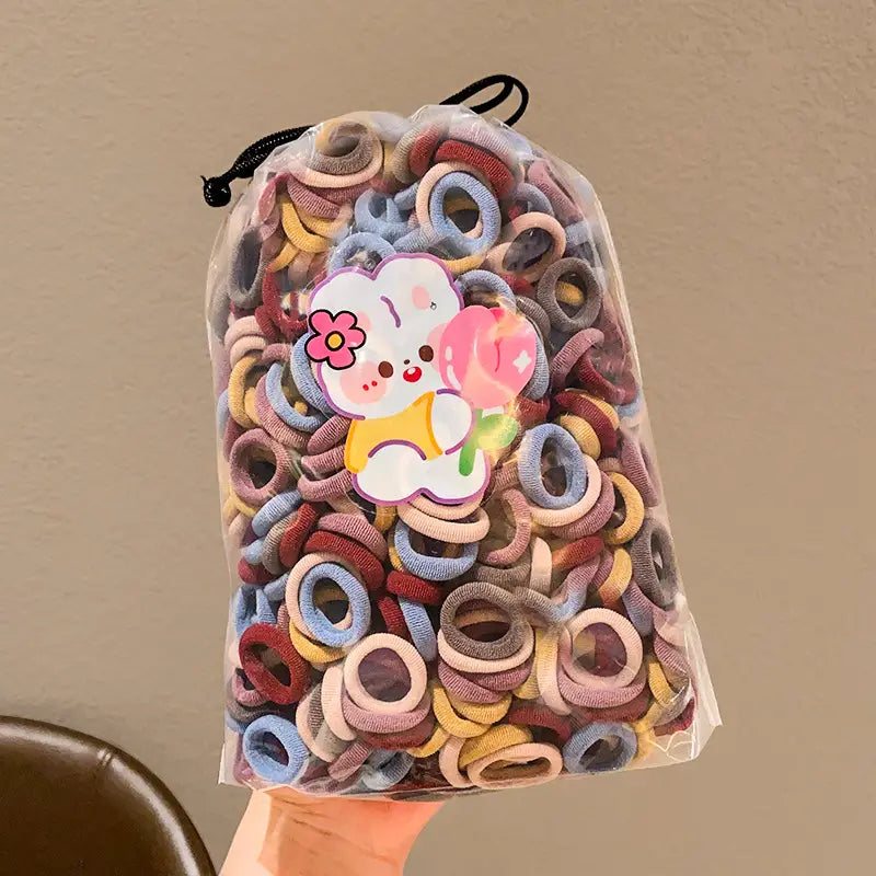 Children's Rubber Hair Bands for Girls High Pony Tails