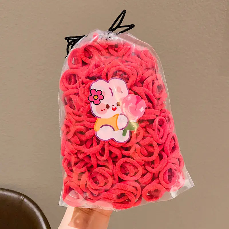Children's Rubber Hair Bands for Girls High Pony Tails