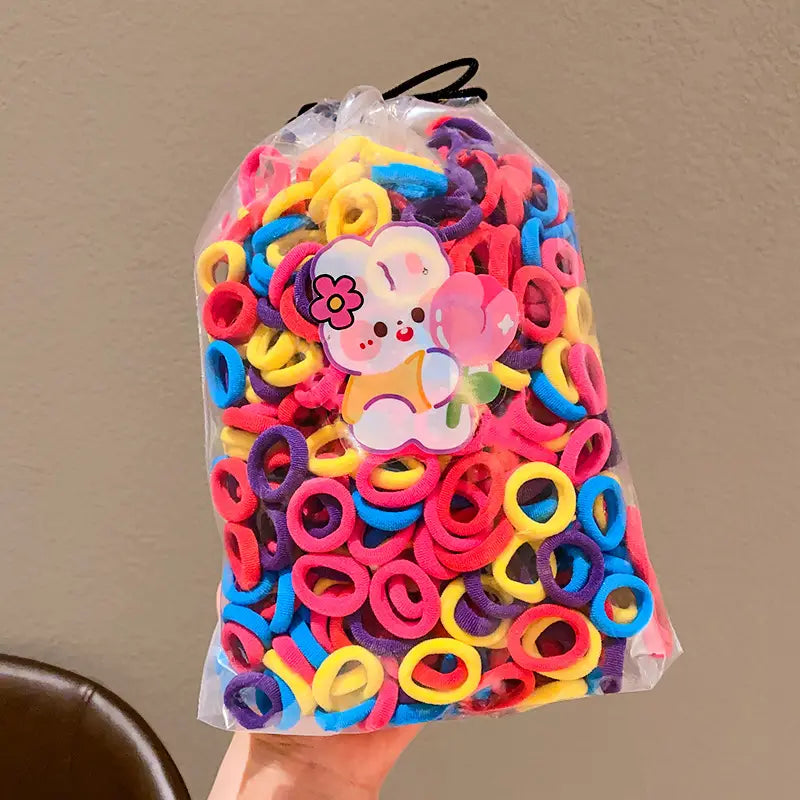 Children's Rubber Hair Bands for Girls High Pony Tails